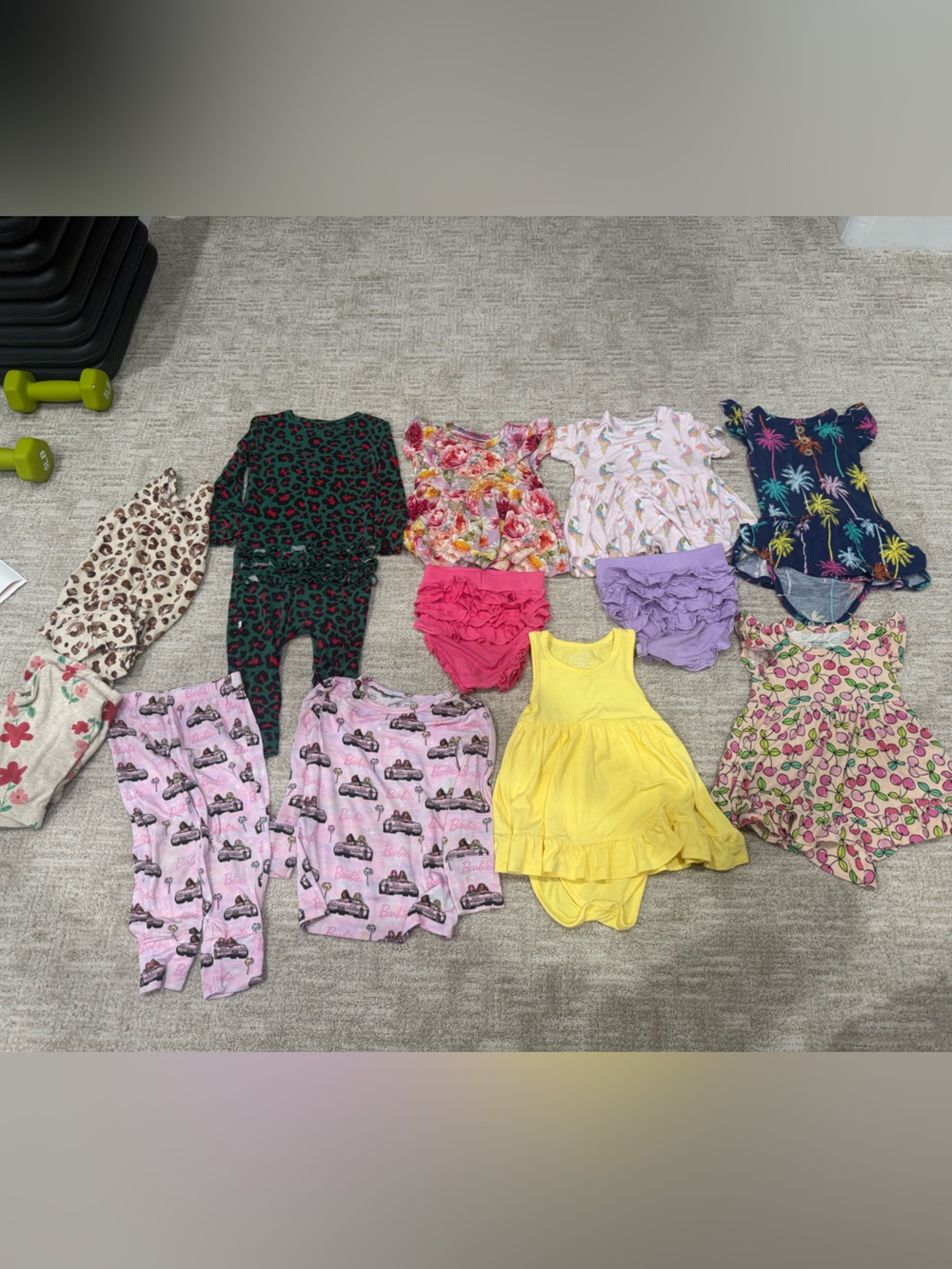 Lot of Posh Peanut dresses, romper, pajama 12-18m / 2T